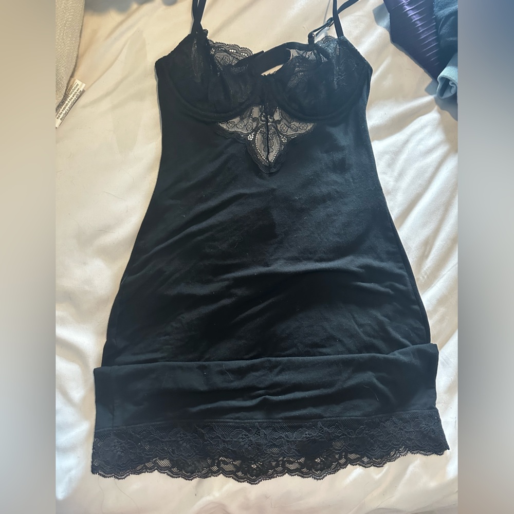 Victoria Secret black lace cami dress